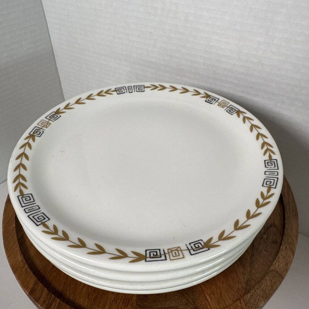 Vtg Shenango "ESQUIRE" Restaurant Ware - 4 Bread & Butter Plates - Laurel & Key